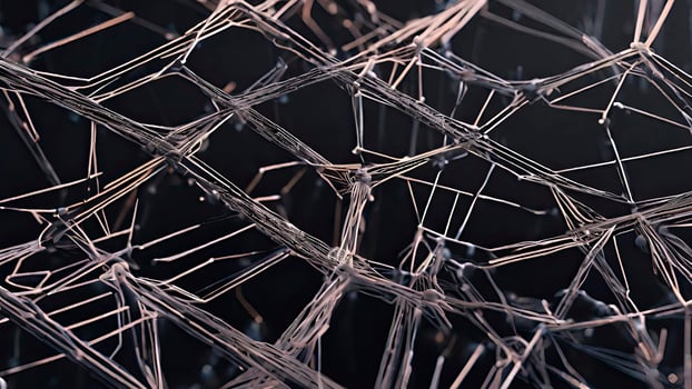 AI generated top view background of billion of nanowires futuristic style photo