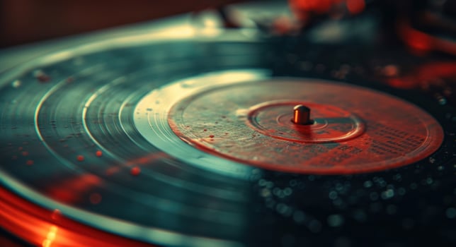 AI generated the vinyl record is playing in the background photo