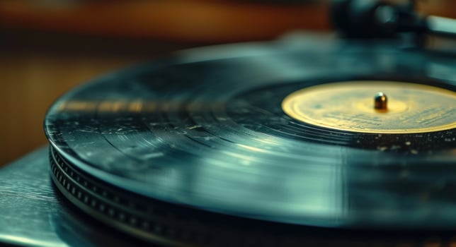 AI generated the vinyl record is playing in the background photo