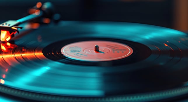AI generated vintage vinyl sound of vinyl record photo