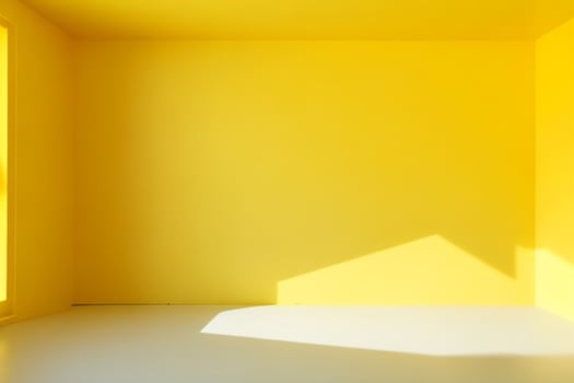AI generated empty room with shadows and copy space. Pro Photo