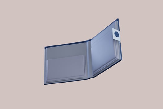 3D wallet concept. money bag, coins stack and banknotes. 3d render illustration photo