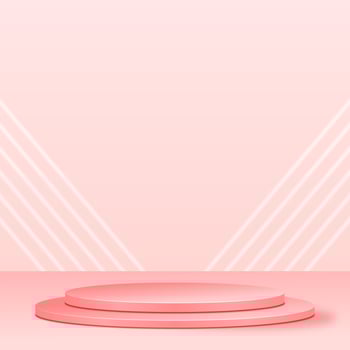 3D Product Display Pink Podium Background For Cosmetic photo