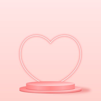 3D Product Display Pink Podium Background For Cosmetic photo