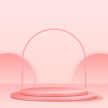 3D Product Display Pink Podium Background For Cosmetic photo