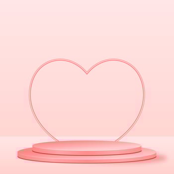 3D Product Display Pink Podium Background For Cosmetic photo