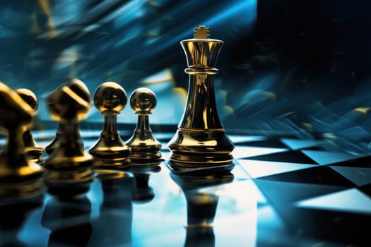 AI generated man in business suit is playing chess with man in suit photo