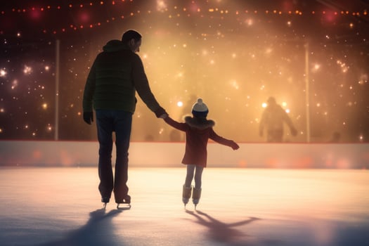 AI generated skating fun with your family, friends and loved ones photo