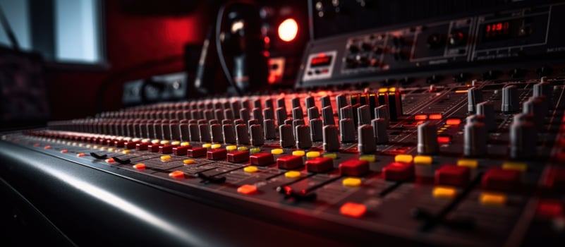 AI generated sound mixer at music studio photo