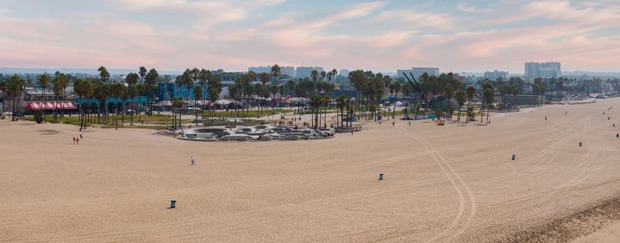 Venice beach Los Angeles California LA Summer Blue Aerial view. photo