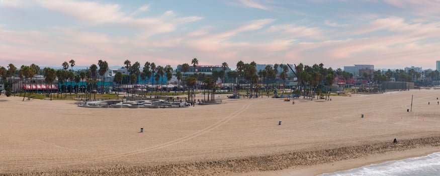 Venice beach Los Angeles California LA Summer Blue Aerial view. photo