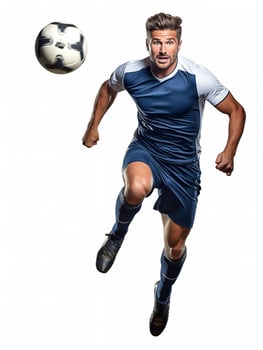 AI generated Dynamic Male Footballer in Action, AI Generated photo
