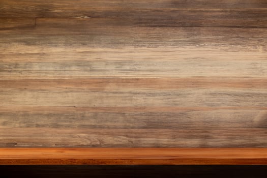 Wooden shelf and wood background of wall texture. Brown book shelf at wall background photo