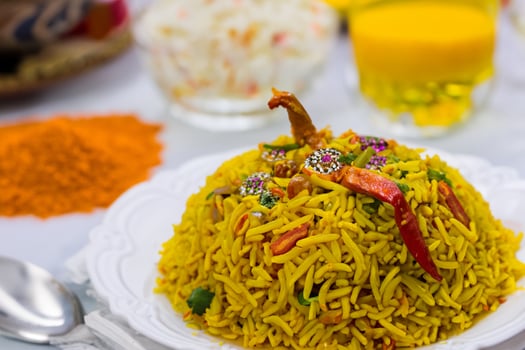Embark on a Culinary Journey with the Exquisite Aroma and Flavorful Bliss of Kebuli Rice, a Fragrant Middle Eastern Dish Infused with Spices and Savory Perfection, Offering Gastronomic Joy. photo
