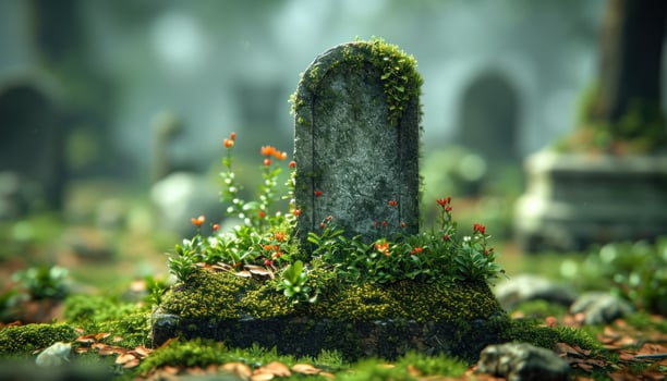 AI generated realism tombstone for funeral photo