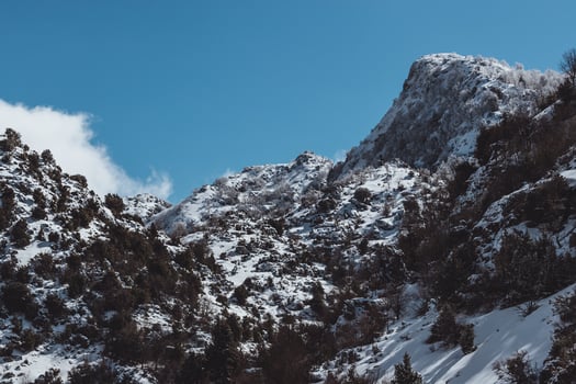 Beautiful winter snowy mountains landscape photo