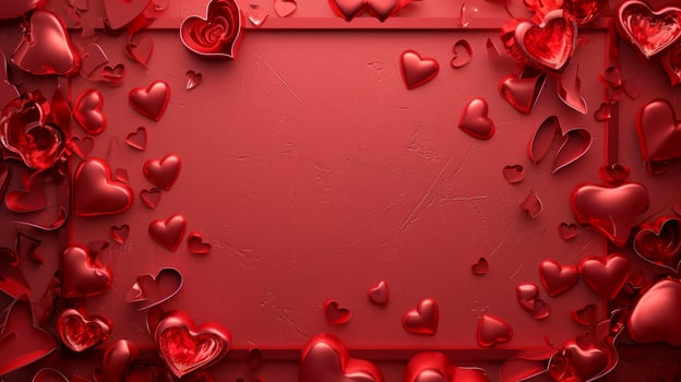 AI generated red Valentine's day background with copy space photo