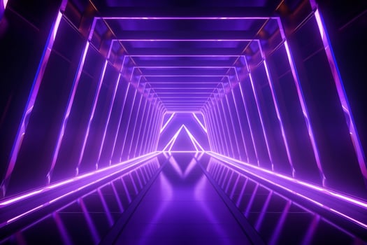 AI generated an image of a neon lighted tunnel photo