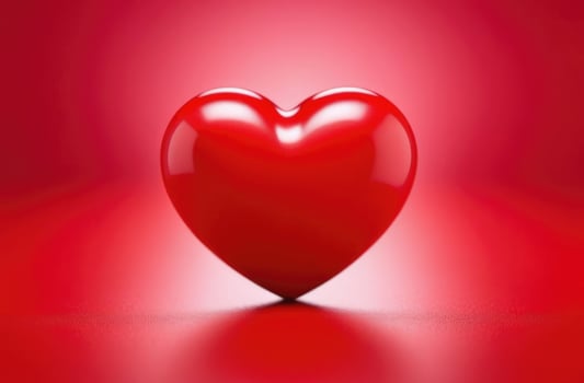 AI generated World compliment day, international donor day, world heart day, world health day, world mental health day, red heart figurine, red background photo
