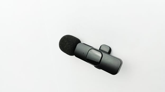 Lavalier microphone wireless isolated on white background photo