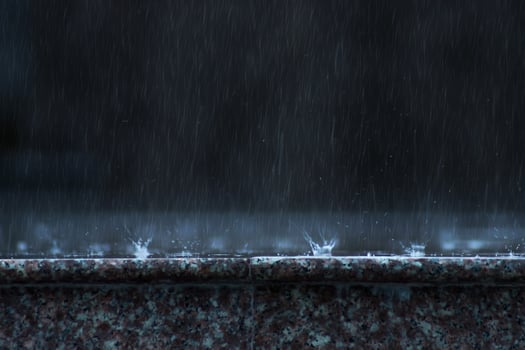 Rain fall on the ground in rains season. photo