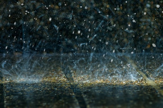 Rain fall on the ground in rains season. photo