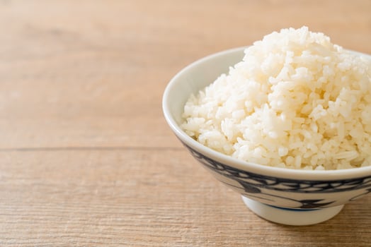 cooked white rice bowl photo