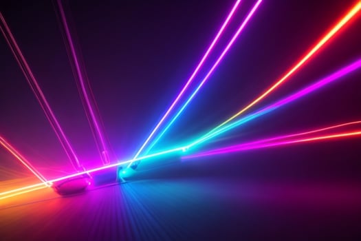AI generated Colorful light effect of neon glow lights. Pro Photo