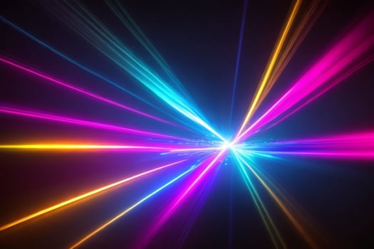 AI generated Colorful light effect of neon glow lights. Pro Photo