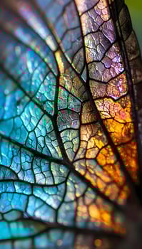AI generated a close up view of a colorful leaf photo