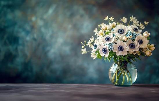 AI generated Hepatica Bouquet for Women's Day photo