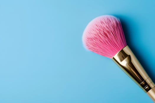 AI generated Pink and Gold Glam Sparkling Beauty in Fresh Makeup Banner photo