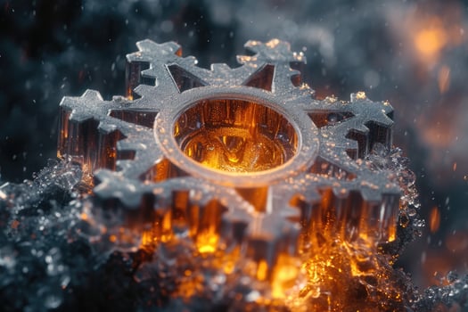 AI generated Details The gear is made of metal. Mechanical gears made of steel photo