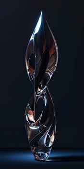 AI generated a glass sculpture with a dark background photo