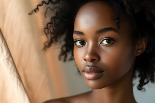 AI generated Gentle Grace A Fresh Spring Banner Celebrating Natural Woman Beauty photo