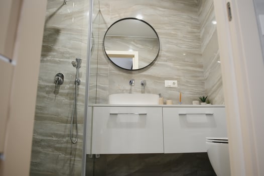 interior of the shower room Modern house with contemporary interior photo