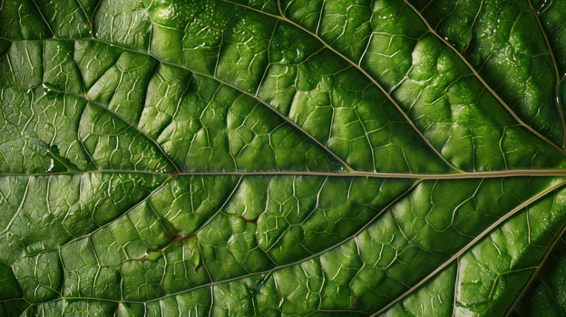 AI generated Generative AI, macro texture of green leaf veins, green foliage texture, ecology background photo