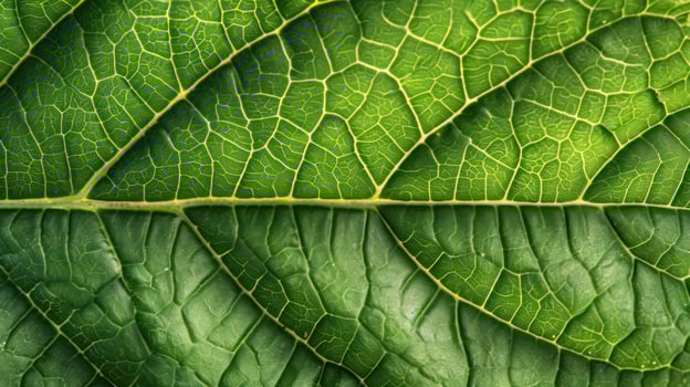 AI generated Generative AI, macro texture of green leaf veins, green foliage texture, ecology background photo