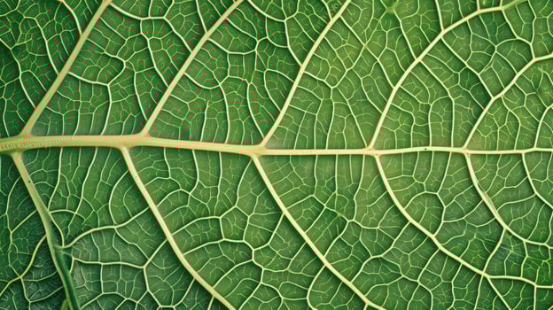 AI generated Generative AI, macro texture of green leaf veins, green foliage texture, ecology background photo