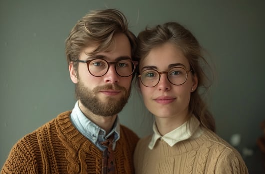 AI generated man and woman posing for a photo