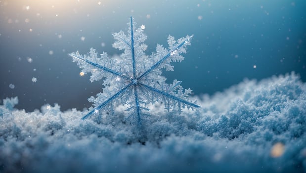 AI generated Beautiful, snowflake, close-up, photo