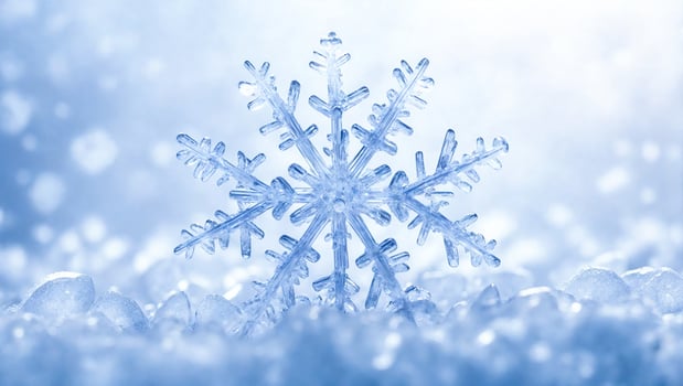 AI generated Beautiful, snowflake, close-up, photo