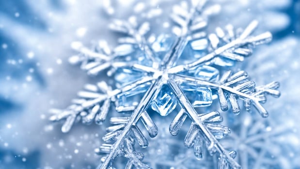 AI generated Beautiful, snowflake, close-up, photo