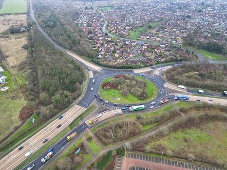 High Angle View of Corby City of Northamptonshire England United Kingdom. November 1st, 2023 photo