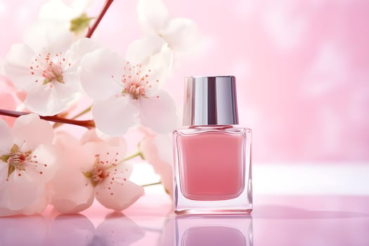 AI generated Chic and Glittery Spring Nail Polish Banner for Sparklecore Nails photo