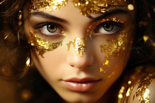 AI generated beautiful golden woman photo