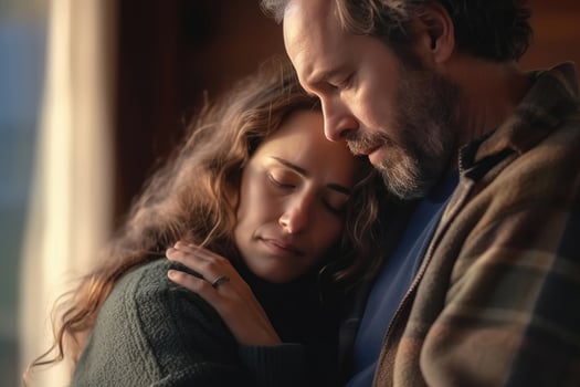 AI generated Supportive Partners - Consoling Moment Between Man and Woman photo