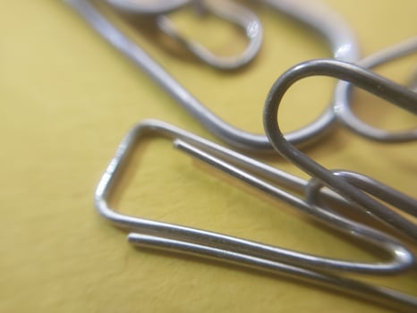 Paper clips and pins for stationery photo
