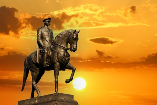 Ataturk statue on the horse. 10 November Ataturk commemoration day concept. photo