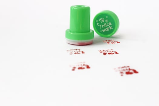 Children's praise stamp illustration, Red Child Friendly Rubber Stamp Seal Vector photo